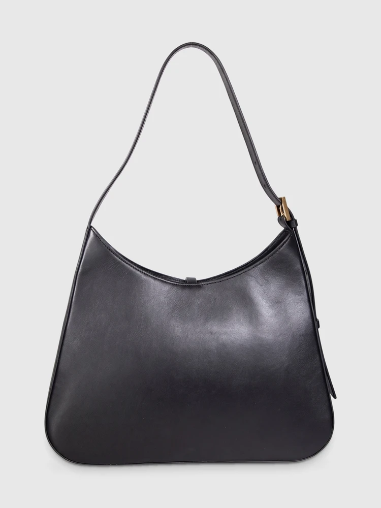 DeMellier Black Leather Tokyo Shoulder Bag