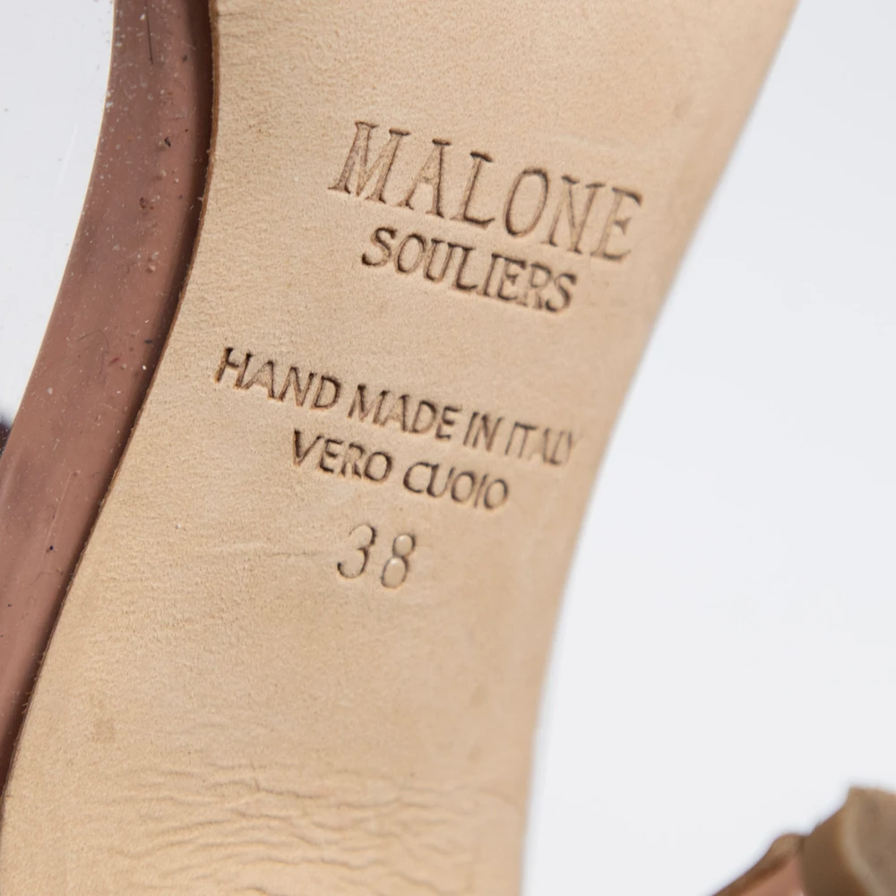 Malone Souliers Nude Patent PVC Panel Mules