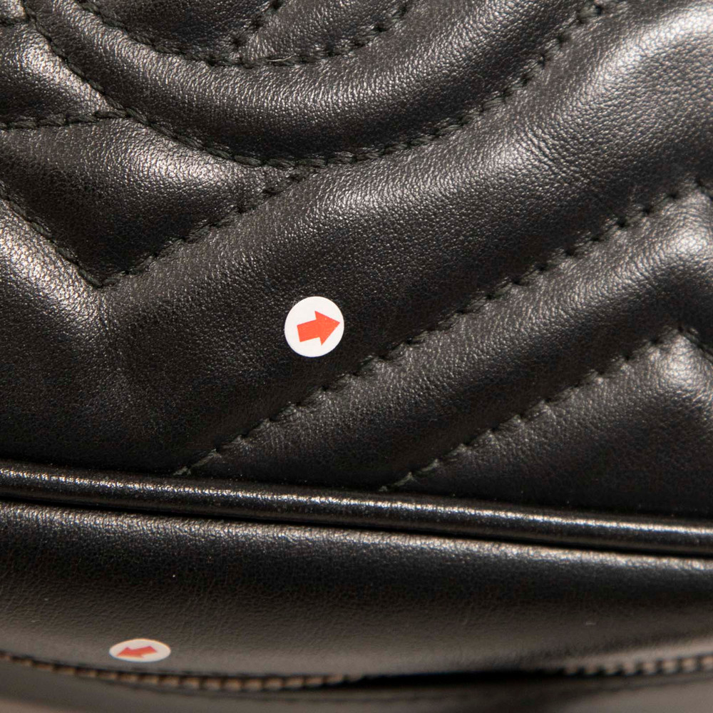 Gucci Black Leather GG Marmont Camera Bag