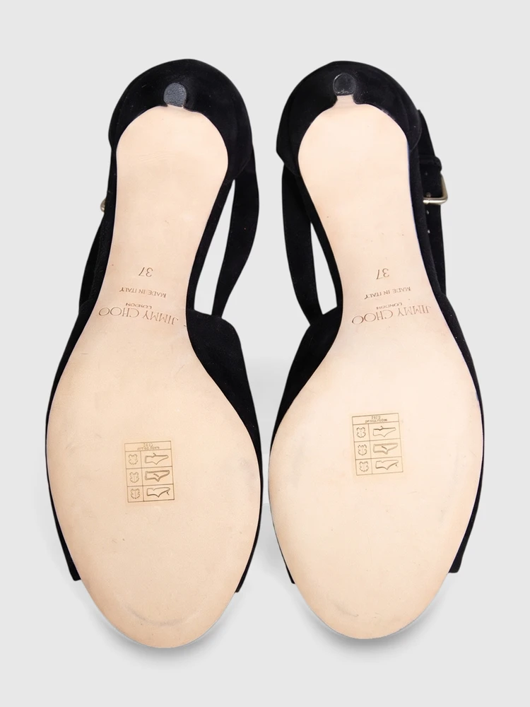 Jimmy Choo Black Suede Strappy Sandals