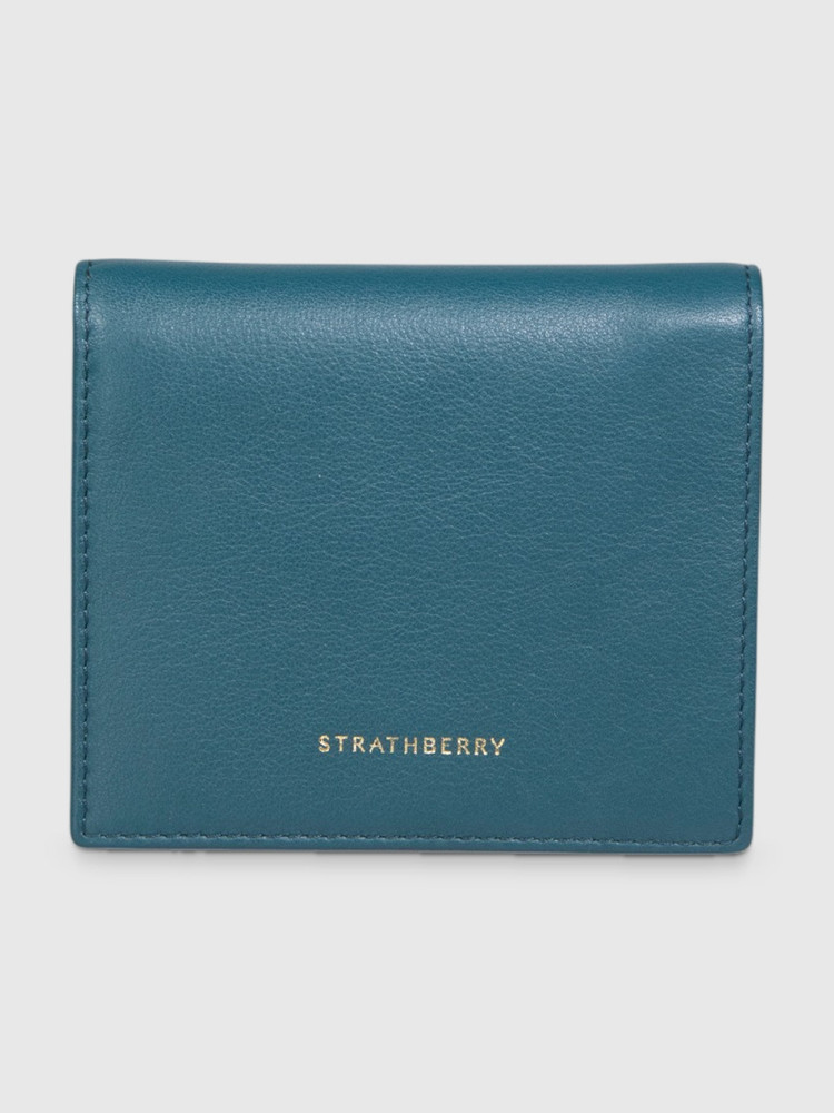 Strathberry Green Leather Walker Street Wallet