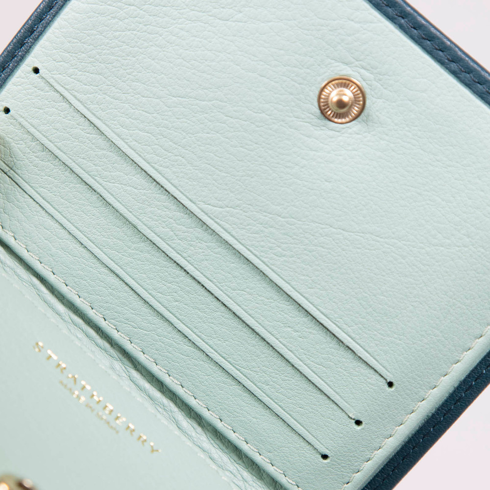 Strathberry Green Leather Walker Street Wallet