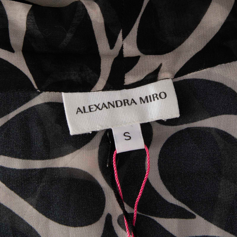 Alexandra Miro Black & White Dandelion Print Betty Gown