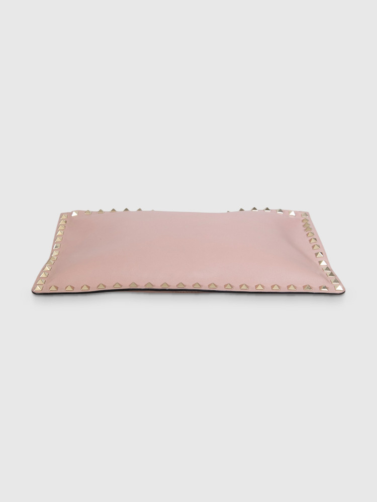 Valentino Garavani Mauve Leather Rockstud Clutch