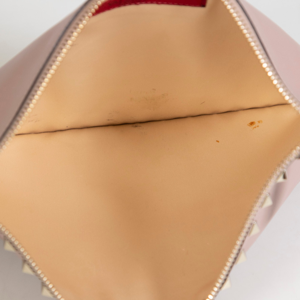 Valentino Garavani Mauve Leather Rockstud Clutch