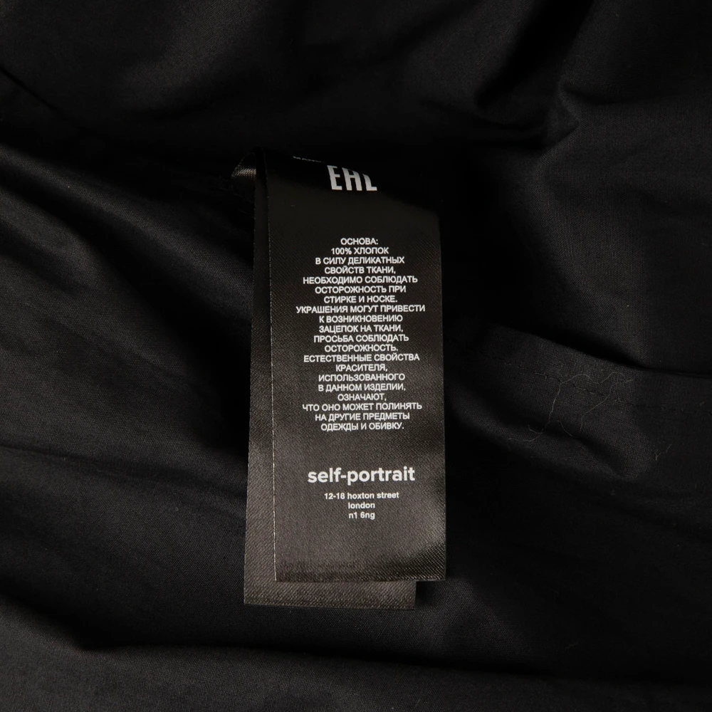 Self-Portrait Black Poplin Midi Dress