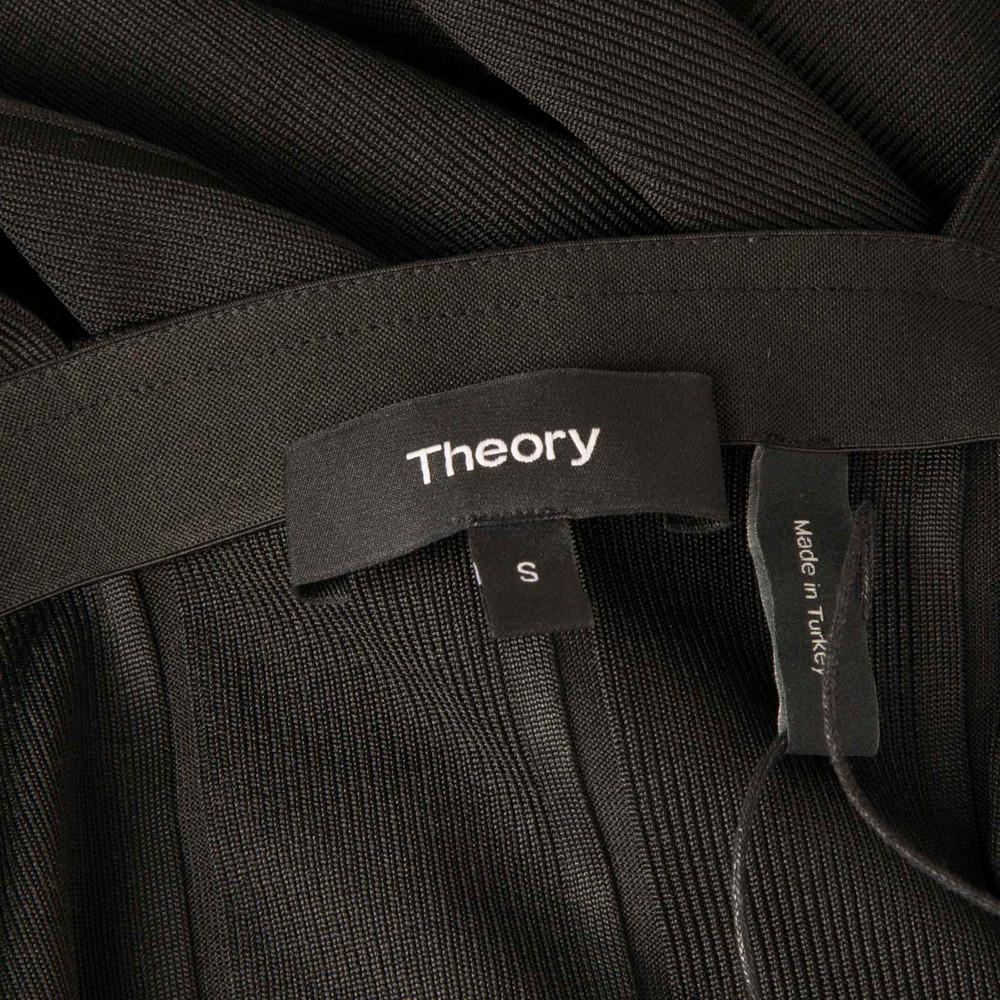 Theory Black Ribbed Midi Dress
