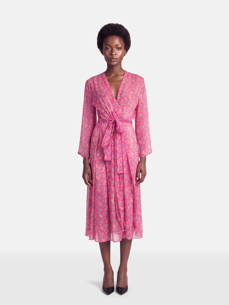 Melissa Odabash Pink Marianna Open Front Maxi Kaftan