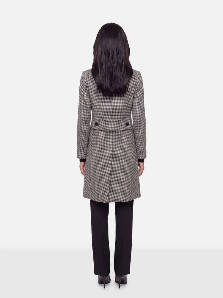 Stella McCartney Grey Wool Houndstooth Coat