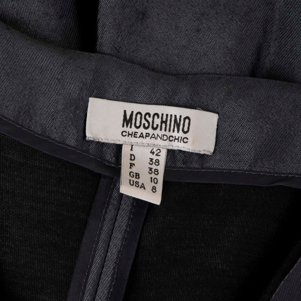 Moschino Navy Silk Bow Detail Dress