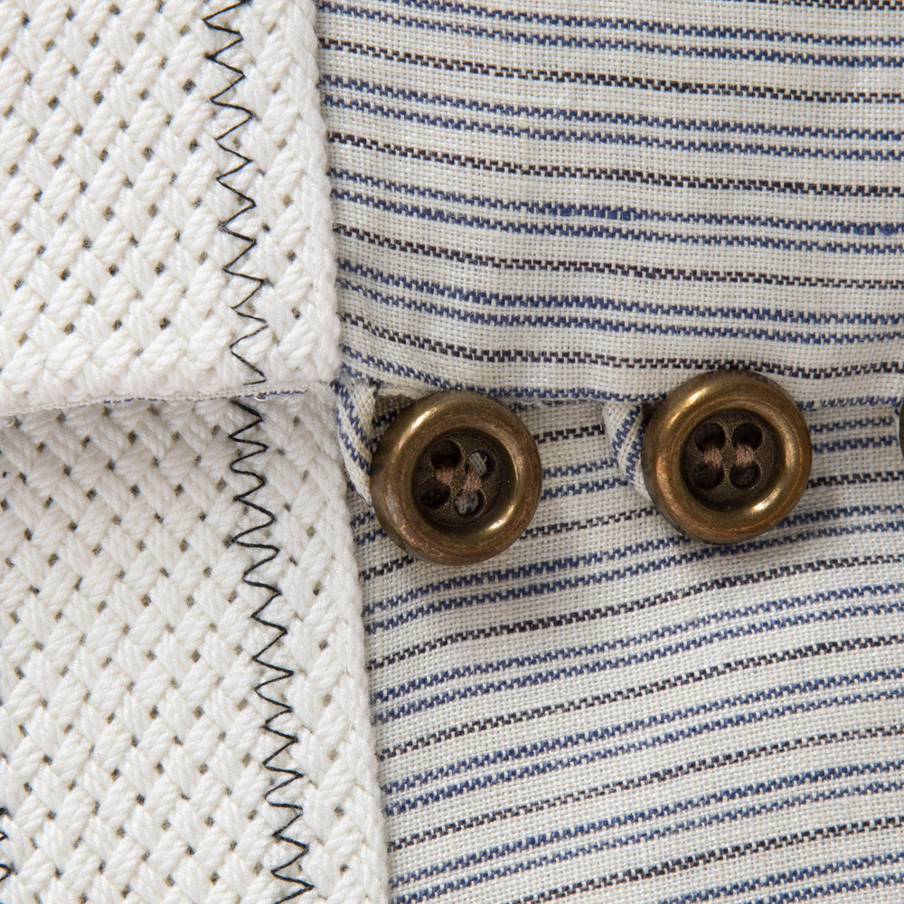 Smythe Grey Striped Button Up Top