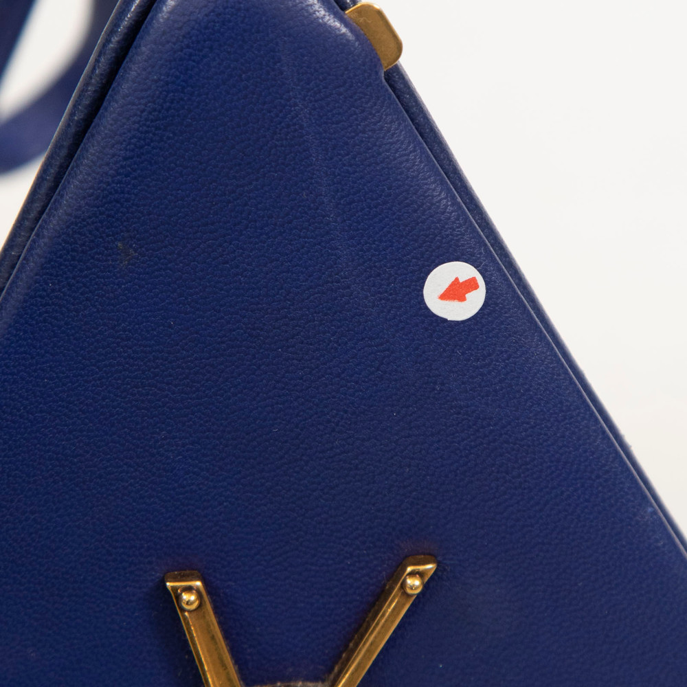 Saint Laurent Blue Leather Pyramid Box Clutch
