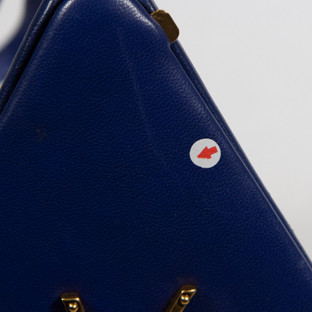 Saint Laurent Blue Leather Pyramid Box Clutch