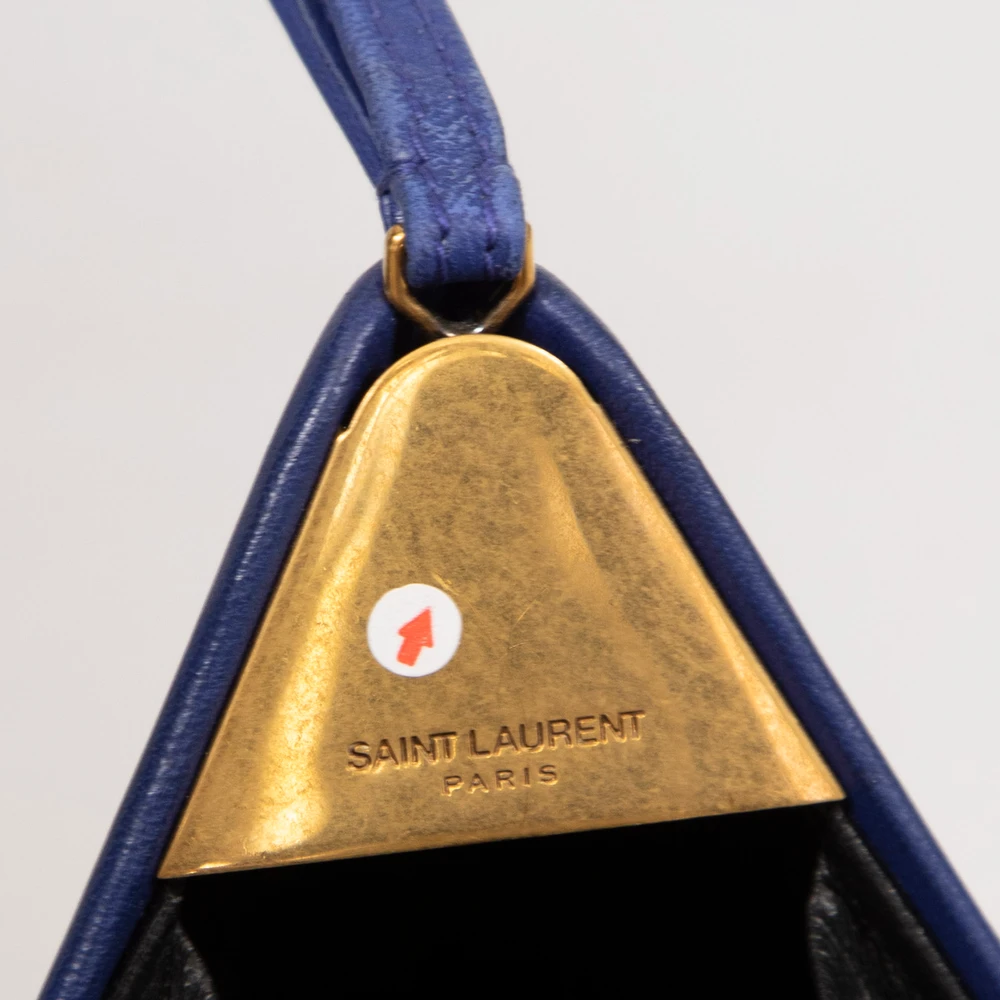 Saint Laurent Blue Leather Pyramid Box Clutch