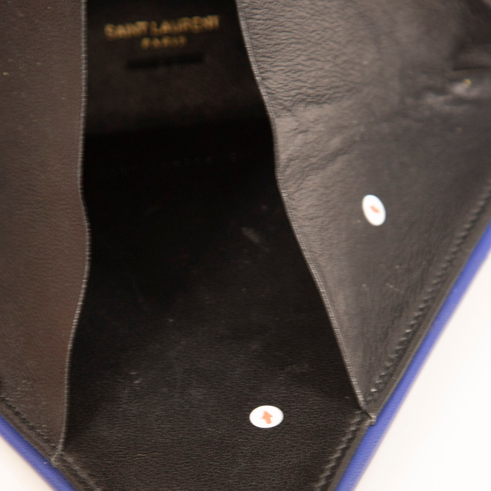 Saint Laurent Blue Leather Pyramid Box Clutch