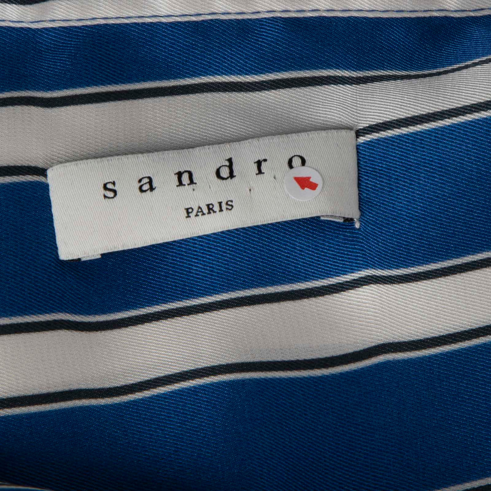 Sandro Blue & Black Striped Playsuit