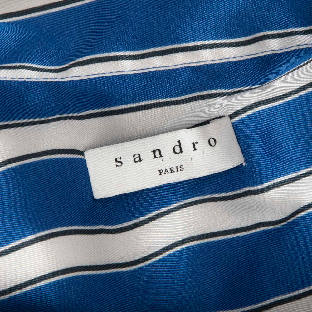Sandro Blue & Black Striped Playsuit