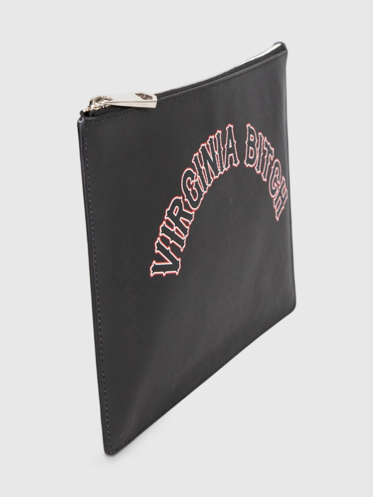 Givenchy Black Saffiano Faux Leather Clutch