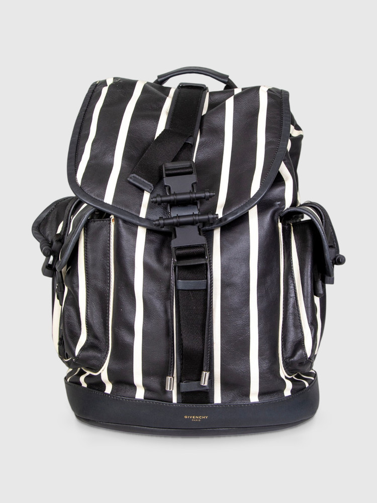 Givenchy Black & White Striped Obsedia Backpack