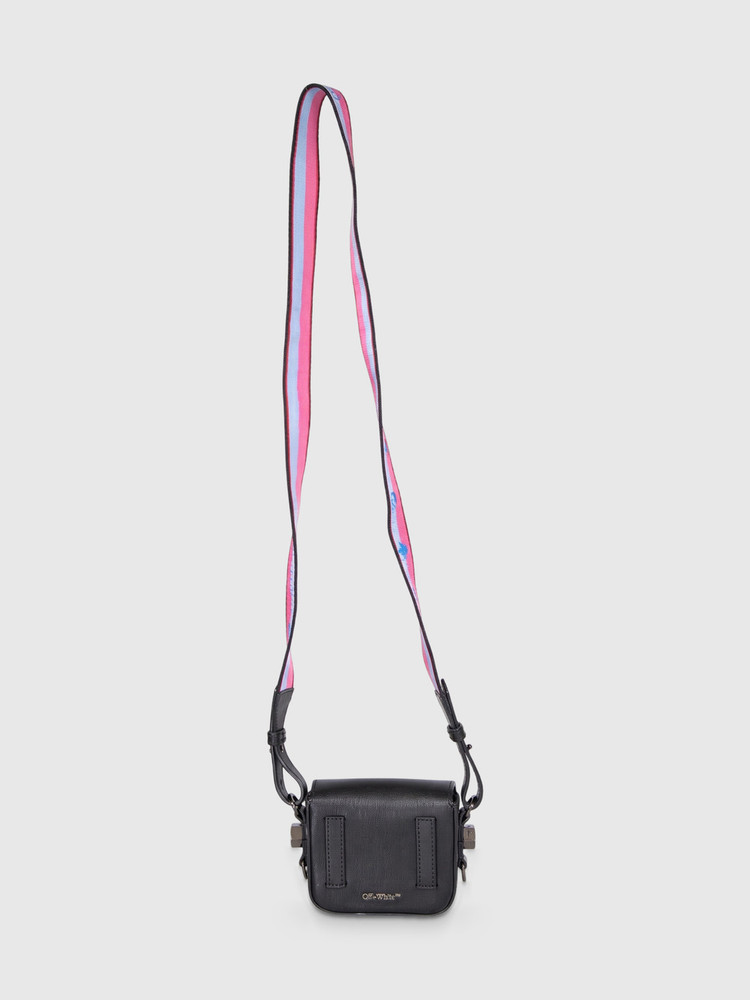 Off-White Black & White Leather Diag Flap Bag