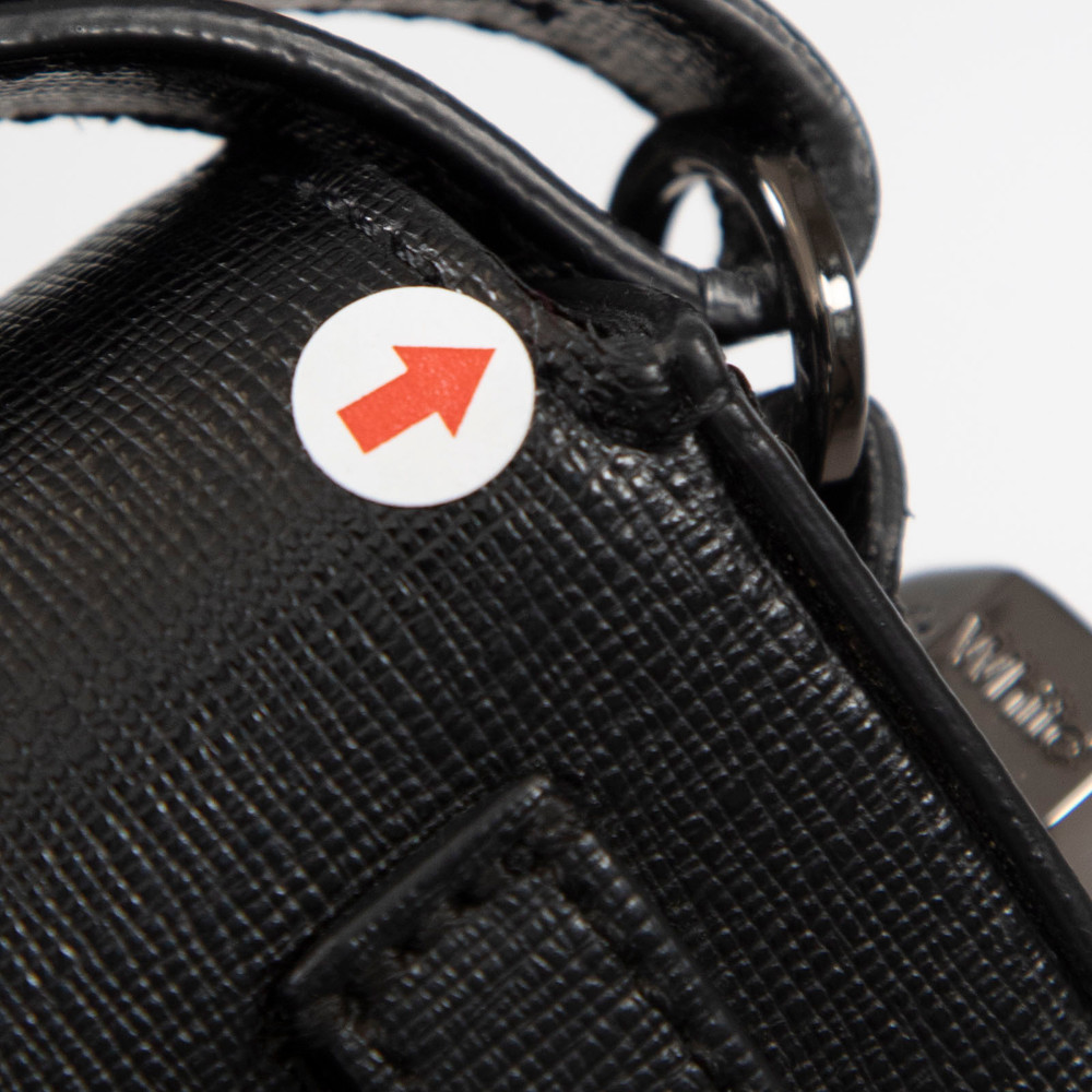 Off-White Black & White Leather Diag Flap Bag
