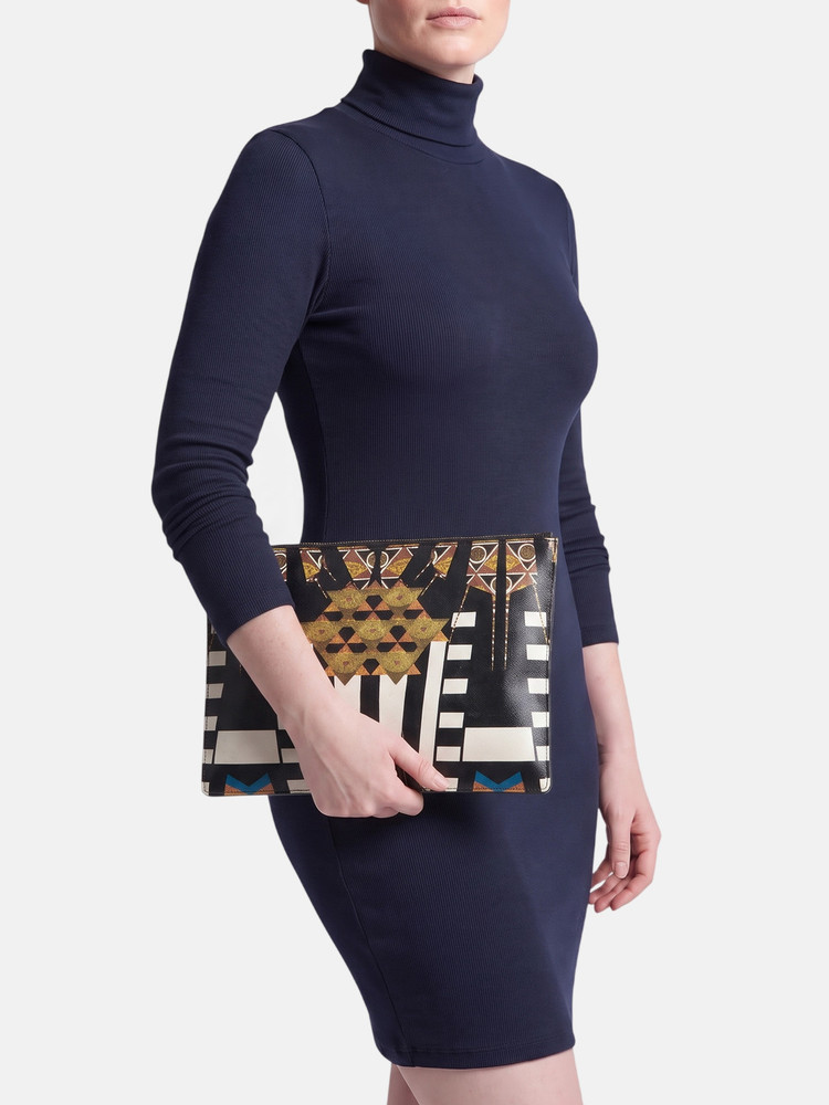 Givenchy Abstract Saffiano Leather Clutch