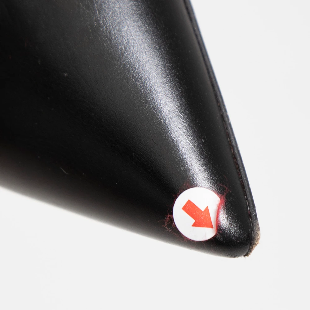 Christian Louboutin Black Leather Ankle Strap Heels