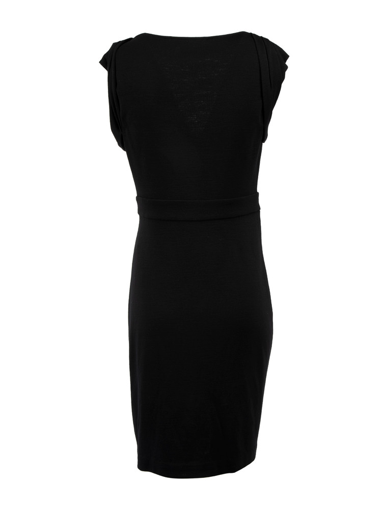 Diane Von Furstenberg Black Sleeveless Wool Wrap Dress