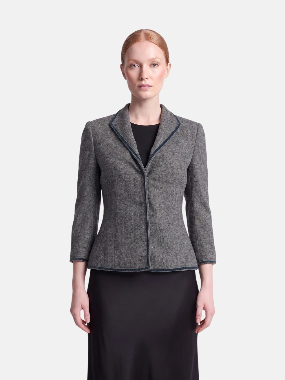 Grey Wool Single Breasted Jacket