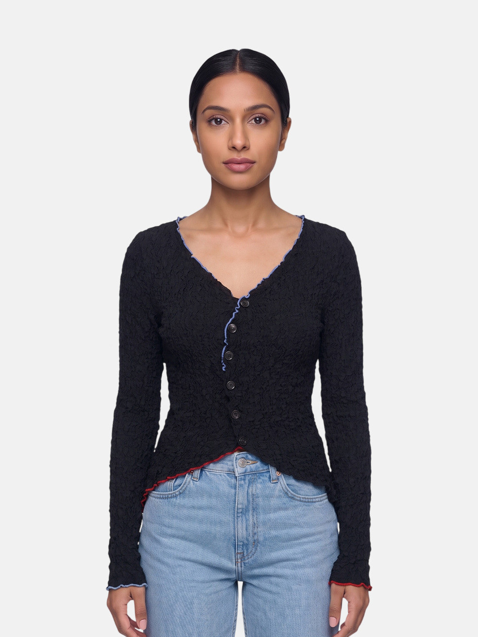 Black Francis Asymmetric Hippie Cardigan