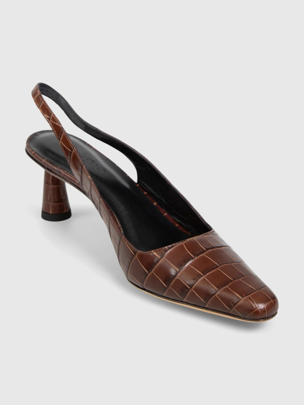 Nutella Croco Embossed Diana Heels
