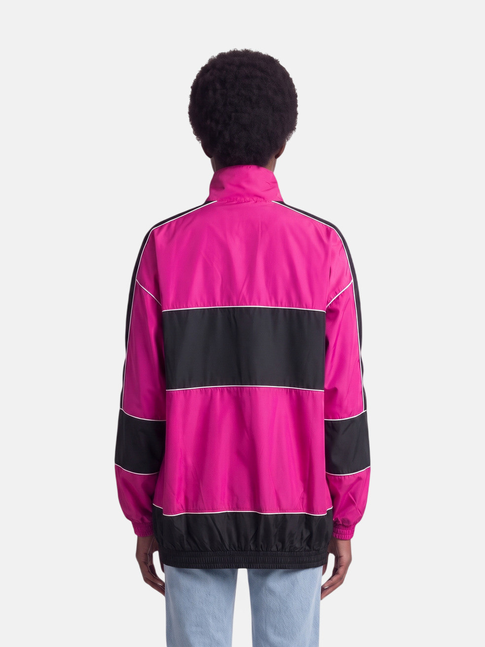 Fuchsia & Black Windbreaker Jacket