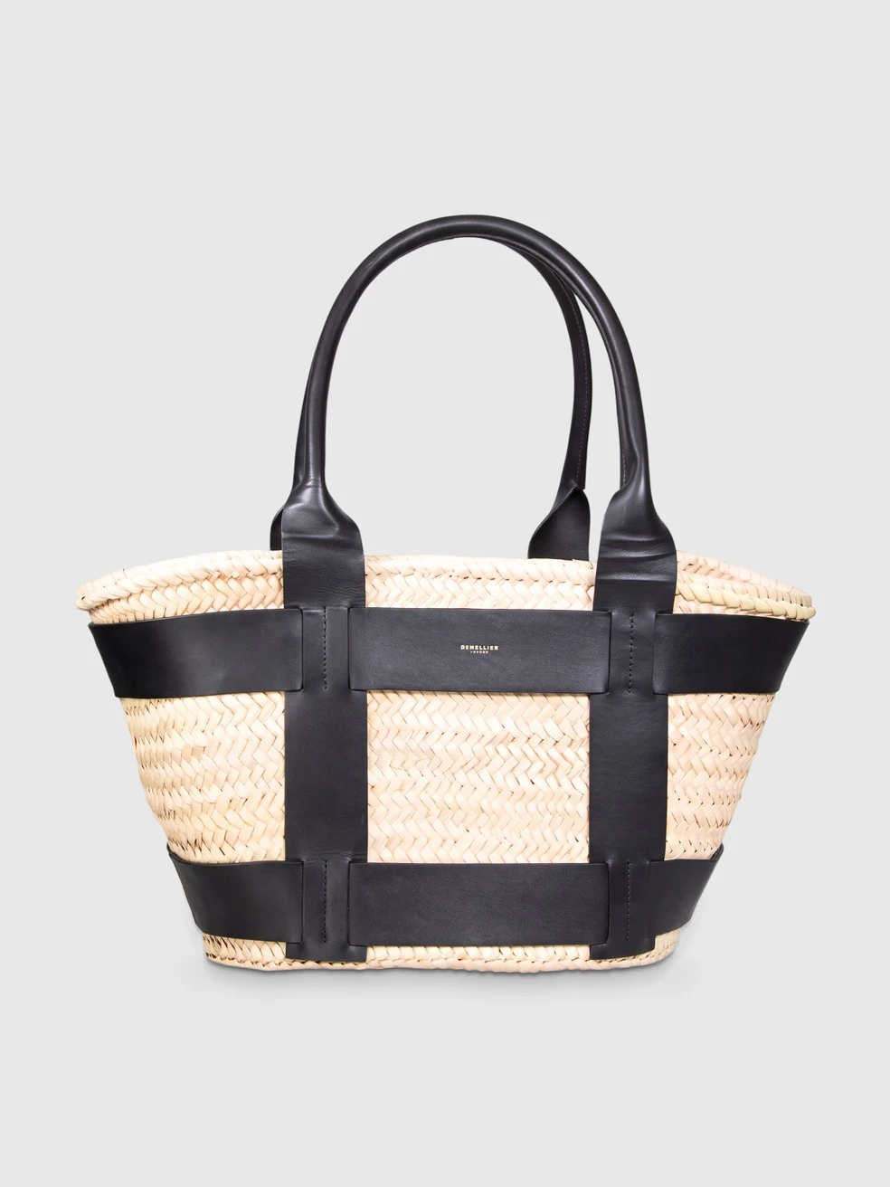Beige & Black The Santorini Basket Bag