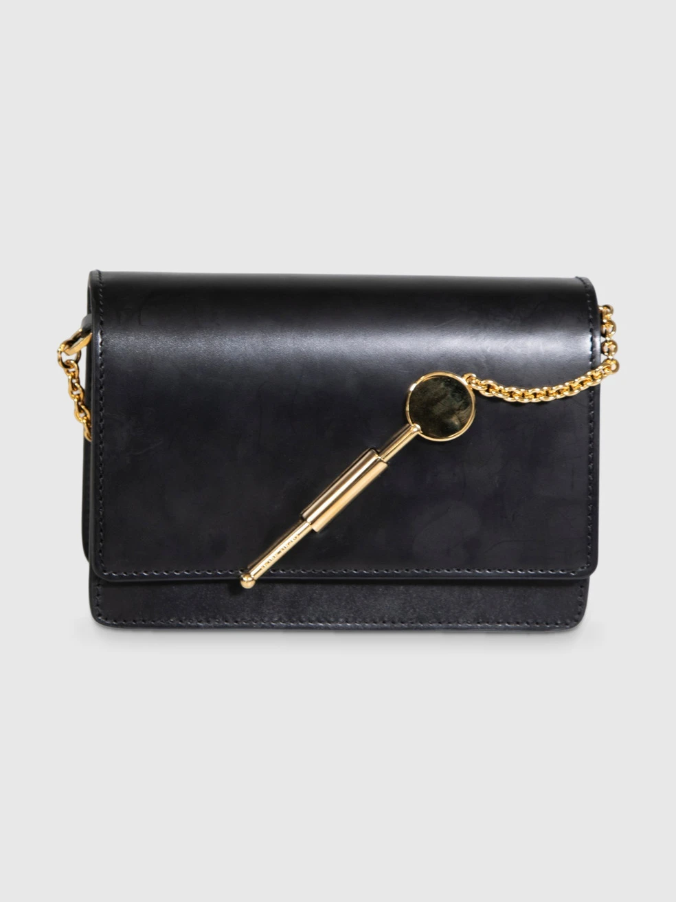 Black Leather Micro Cocktail Stirrer Bag