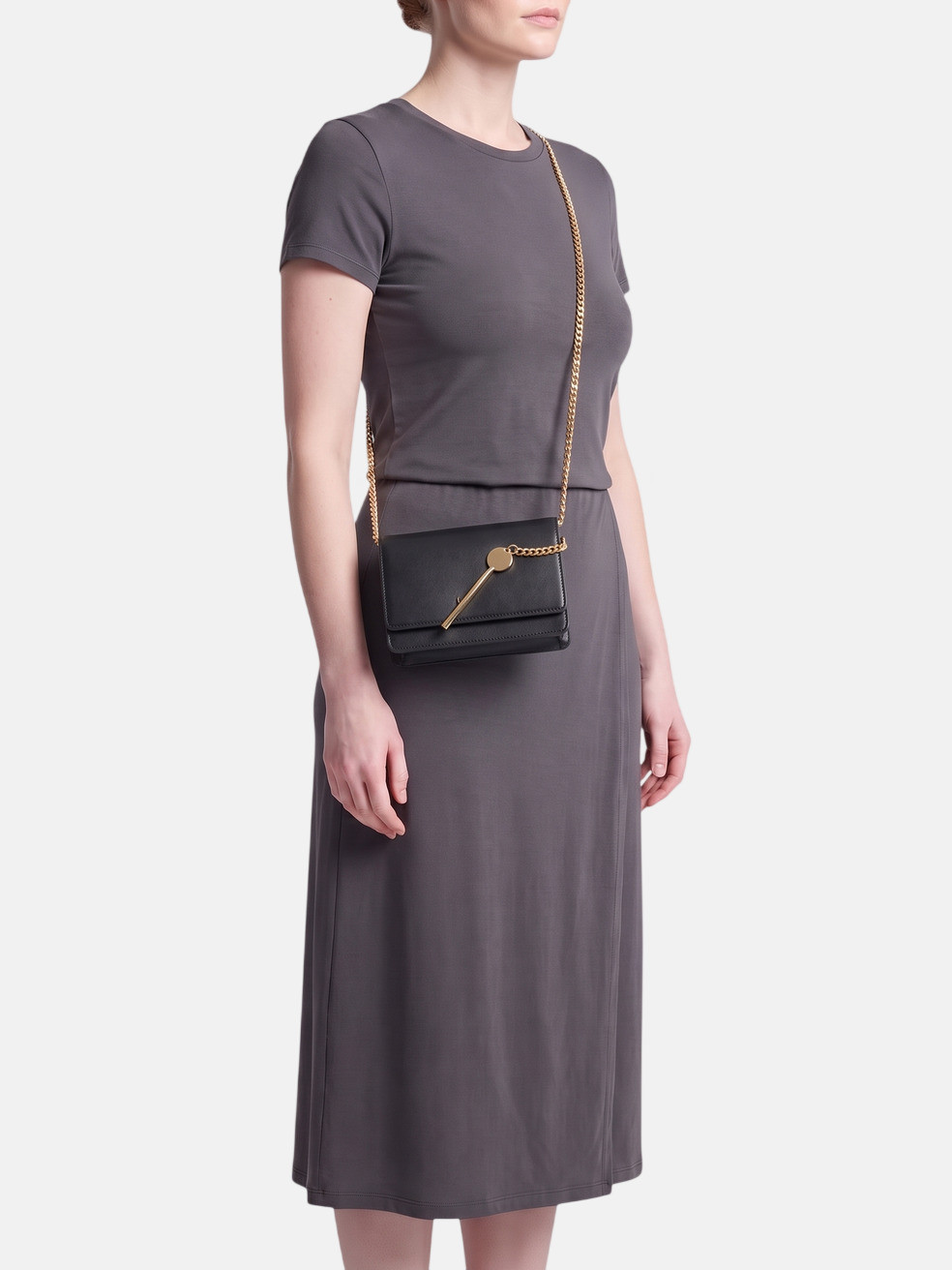 Black Leather Micro Cocktail Stirrer Bag