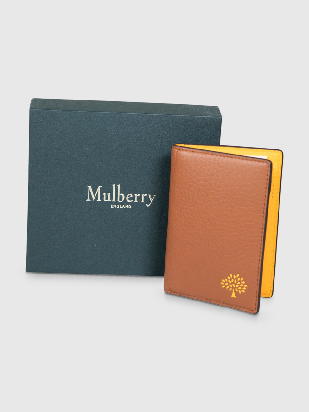 Brown Grained Leather Cardholder