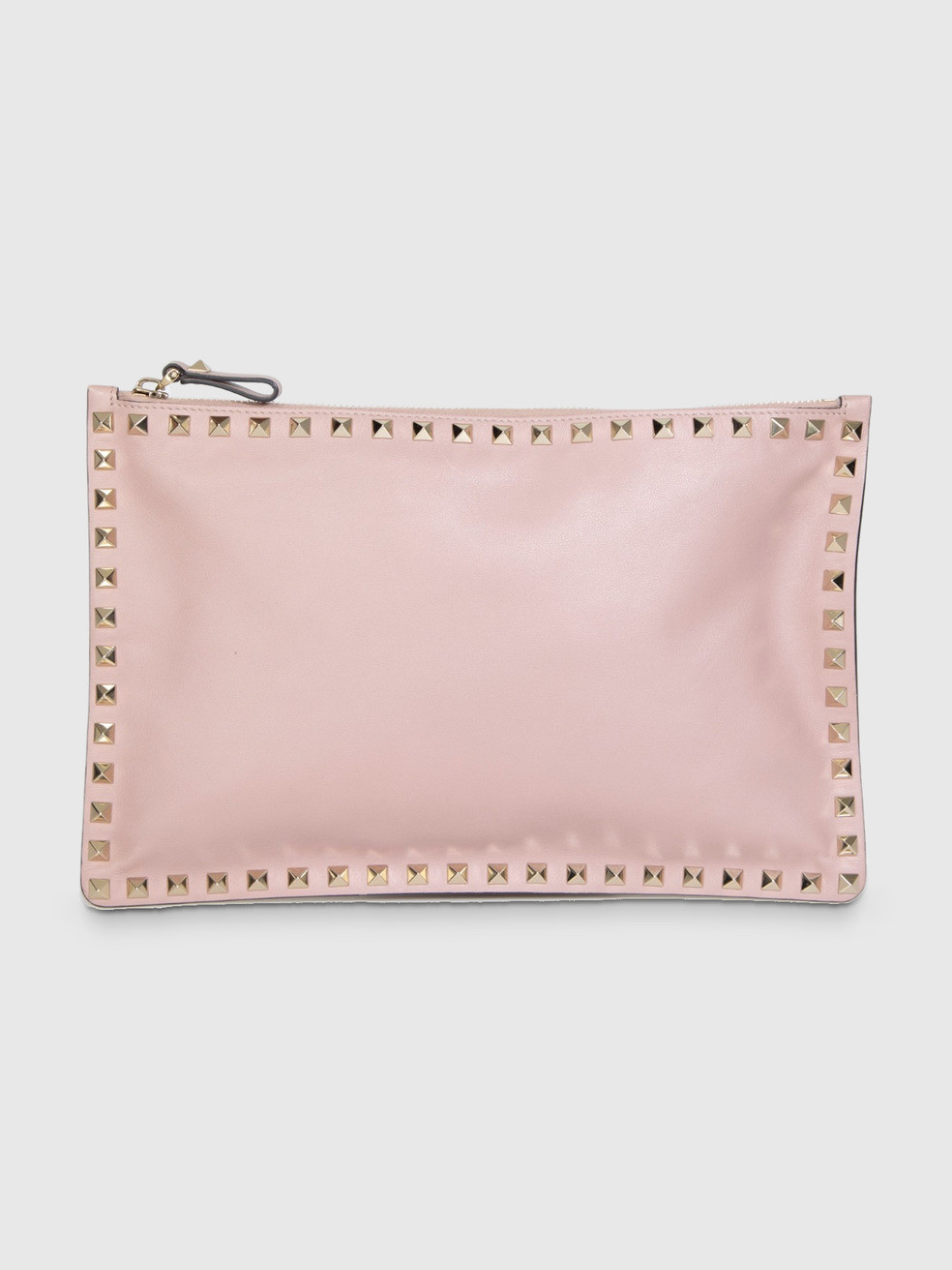 Mauve Leather Rockstud Clutch