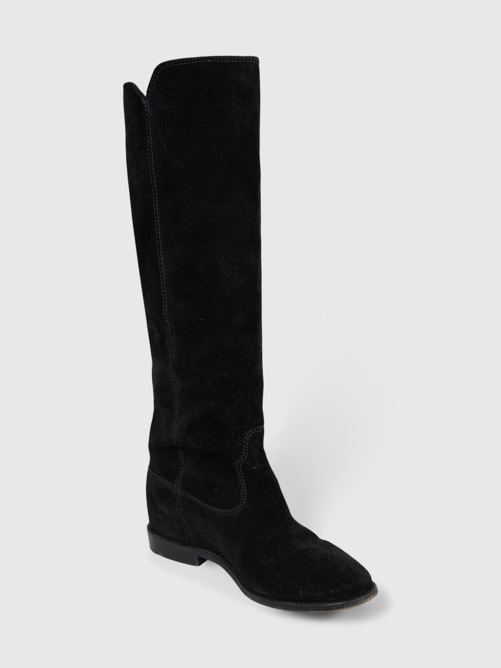 Black Suede Knee High Boots