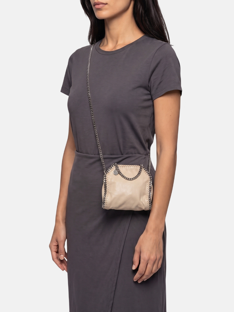 Beige Vegan Suede Tiny Falabella
