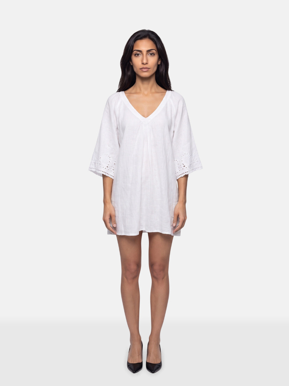 White Marita Short Kaftan