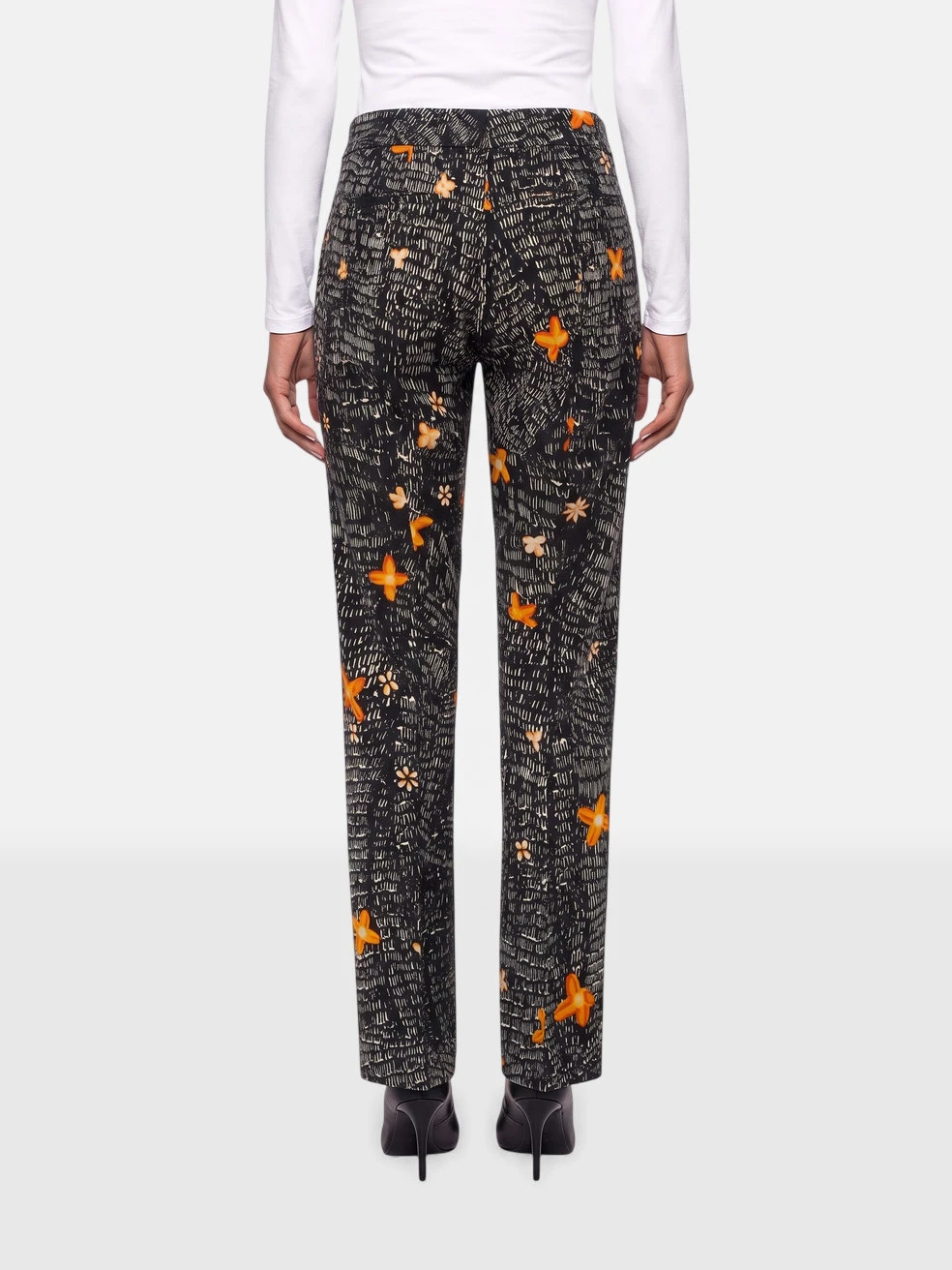 Floral Drawing Print Trousers