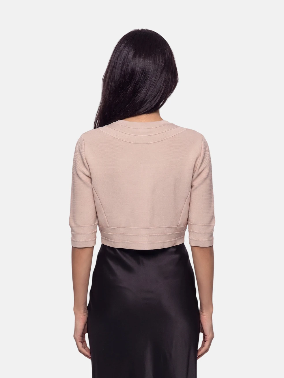 Beige Stretchy Crop Bolero