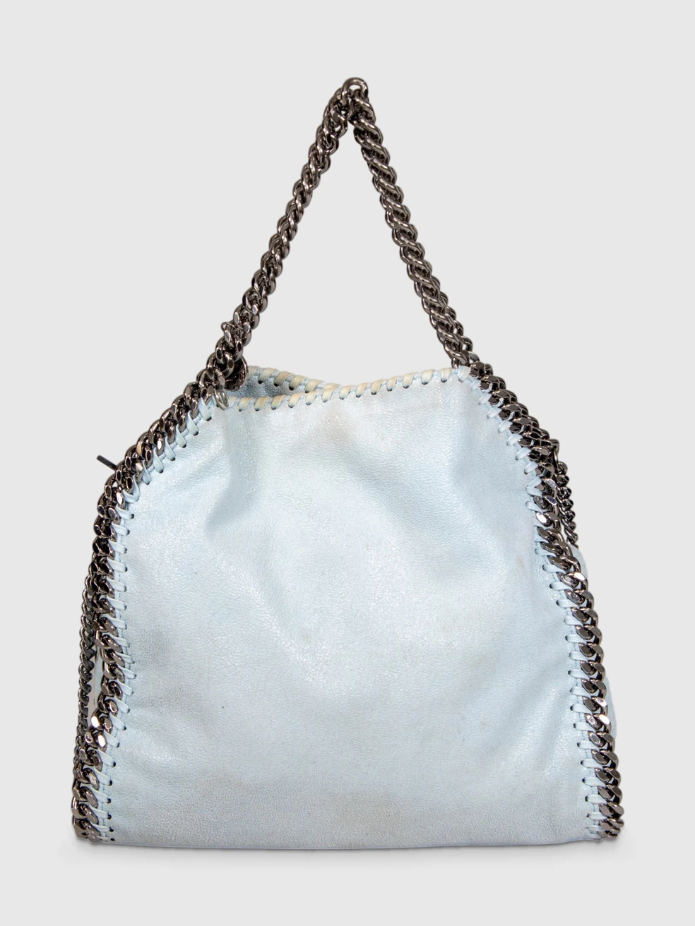 Blue Vegan Suede Falabella Tote Bag
