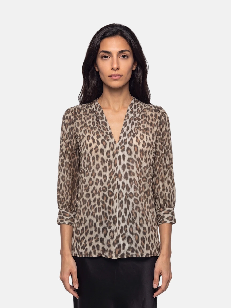 Brown Leopard Print Blouse