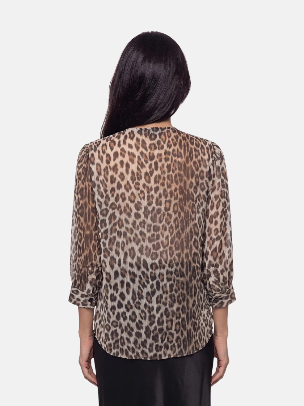 Brown Leopard Print Blouse
