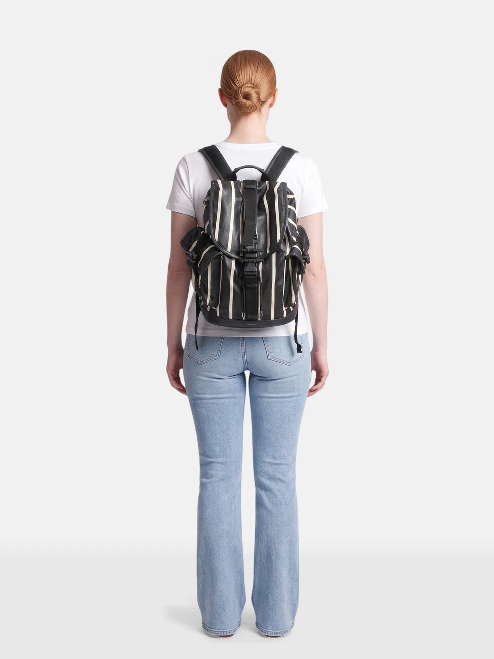 Black & White Striped Obsedia Backpack