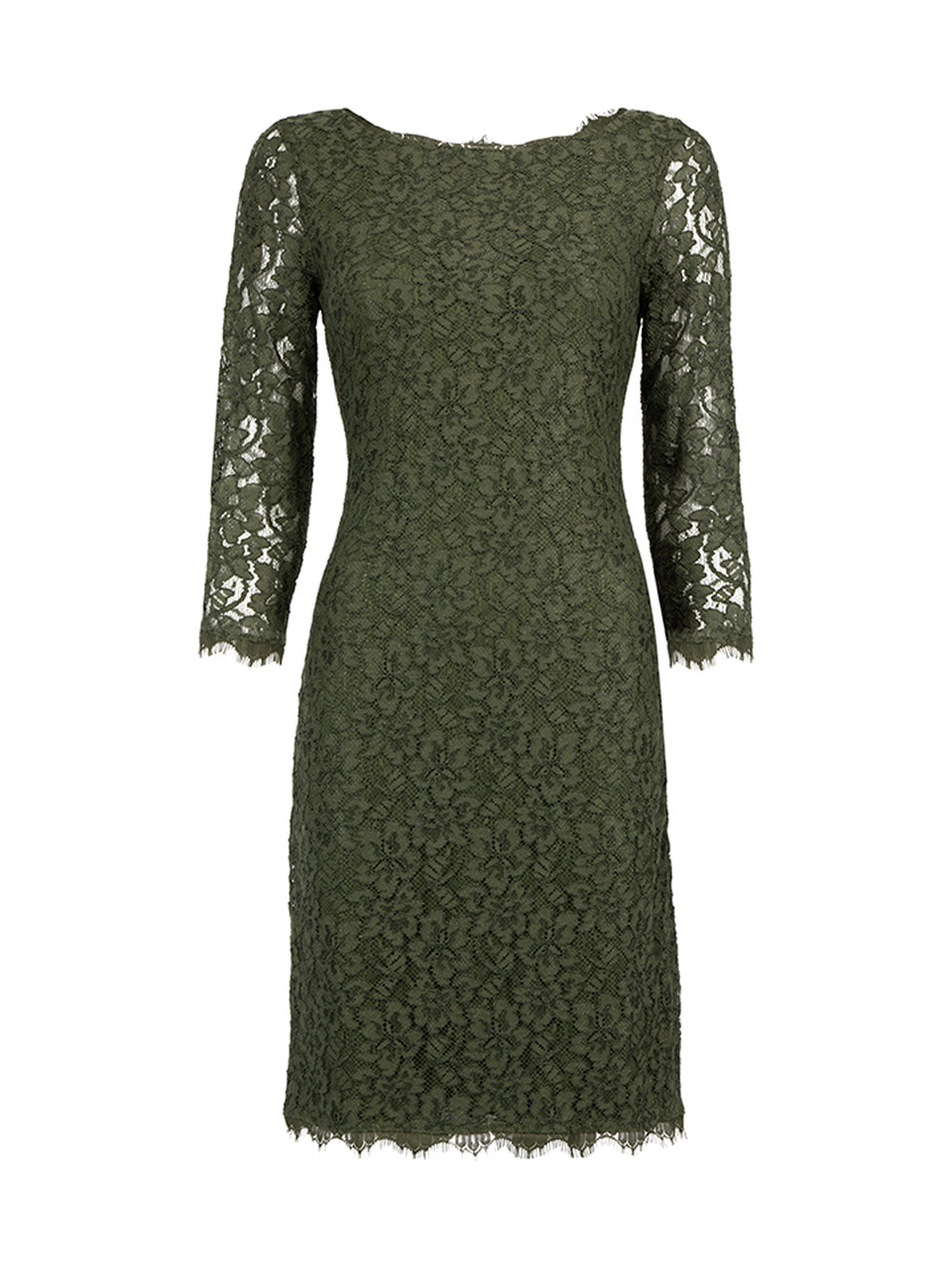 Diane Von Furstenberg Green Lace Zarita Dress