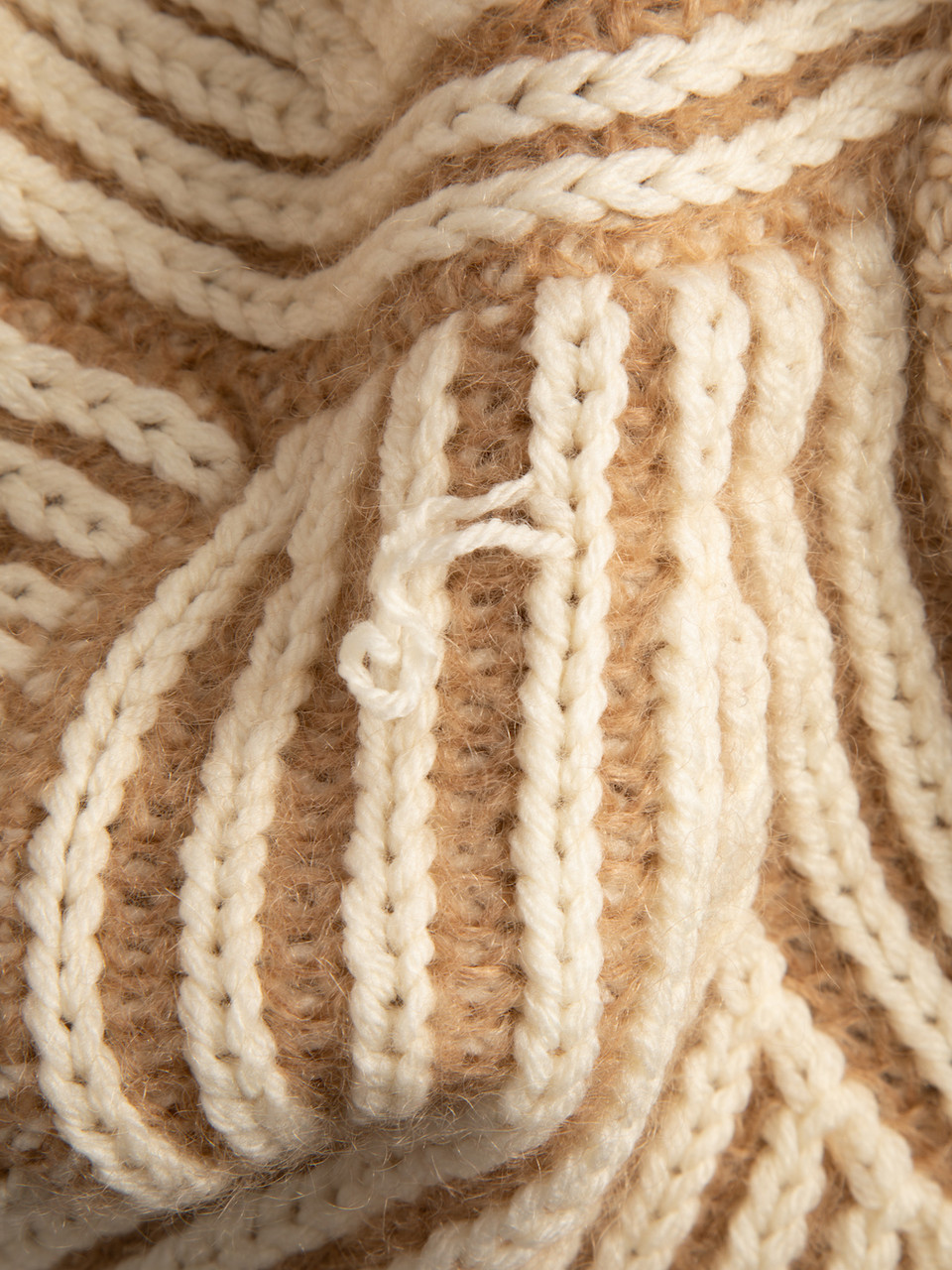 Chloé Muddy Beige Wool Striped Knit Jumper