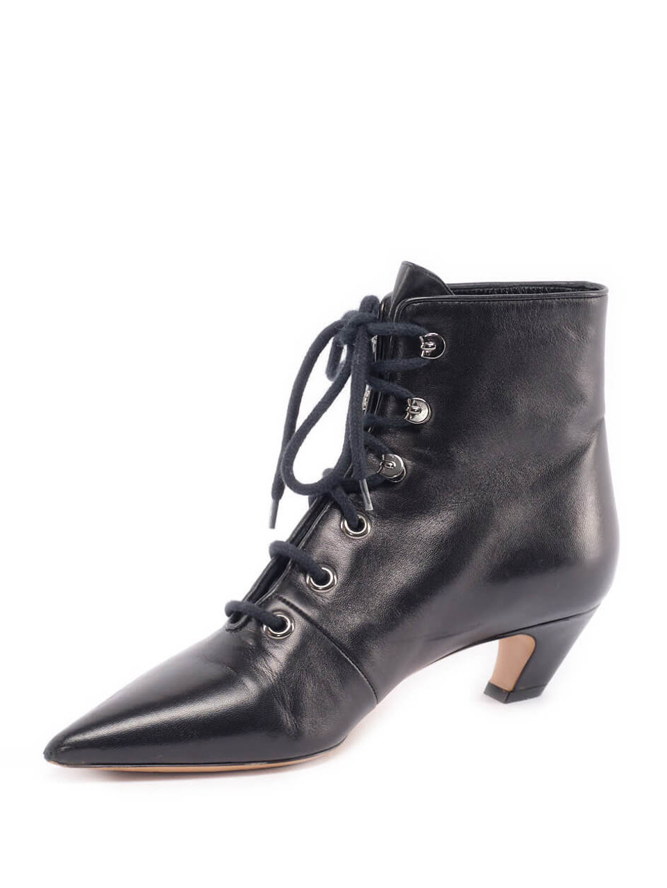 CHRISTIAN DIOR Leather Lace Up Shoes Black  Luxity