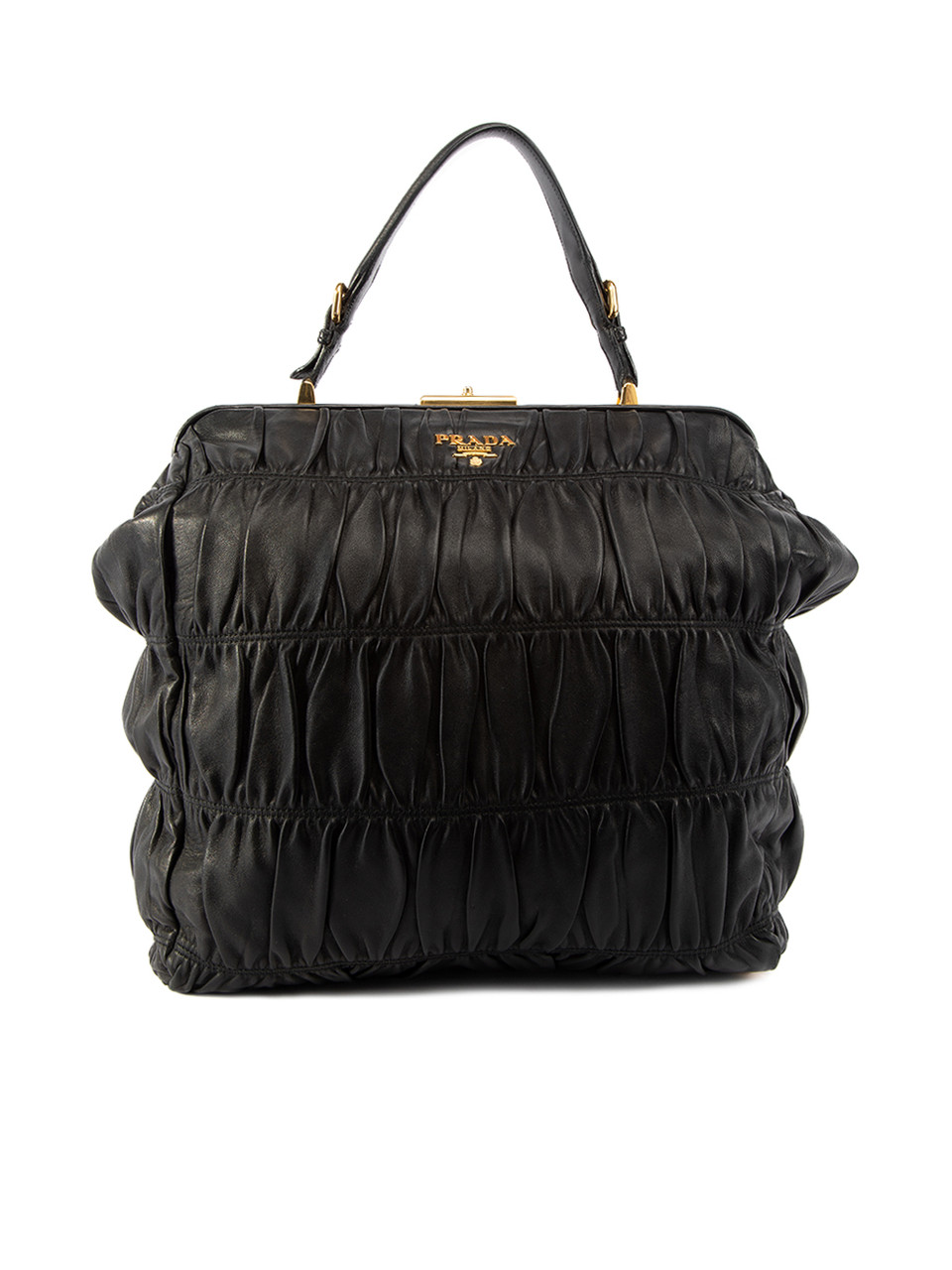 Prada Black Gaufre Leather Handbag